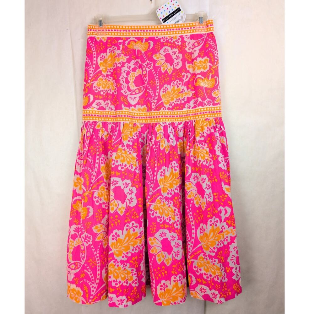 New Gretchen Scott Summer Dreaming floral pink maxi skirt Size Sm Boho Resort